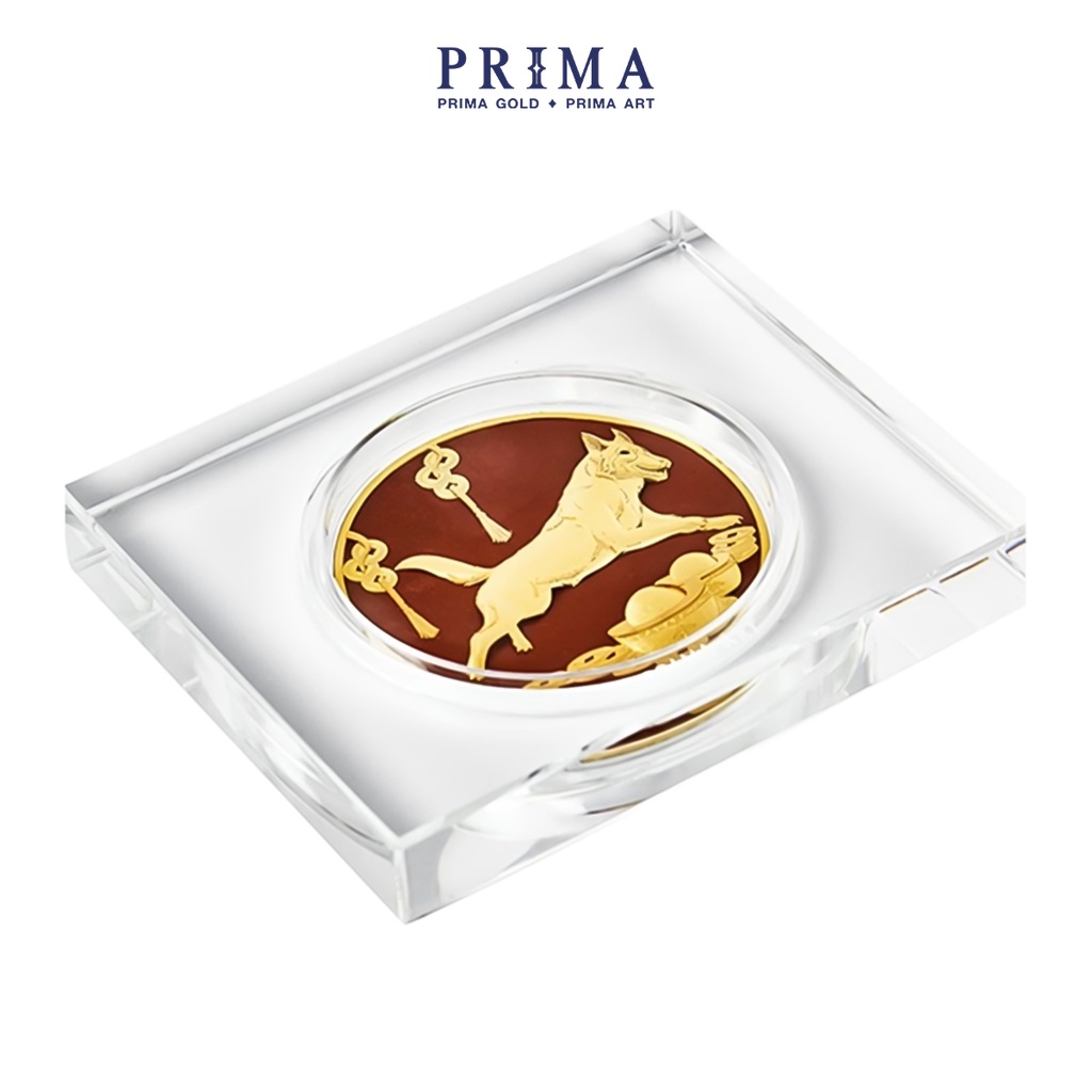 Quà Tặng Vàng 24K PRIMA ART - Tuất may mắn - Size 10x12cm - DGS-0029-04