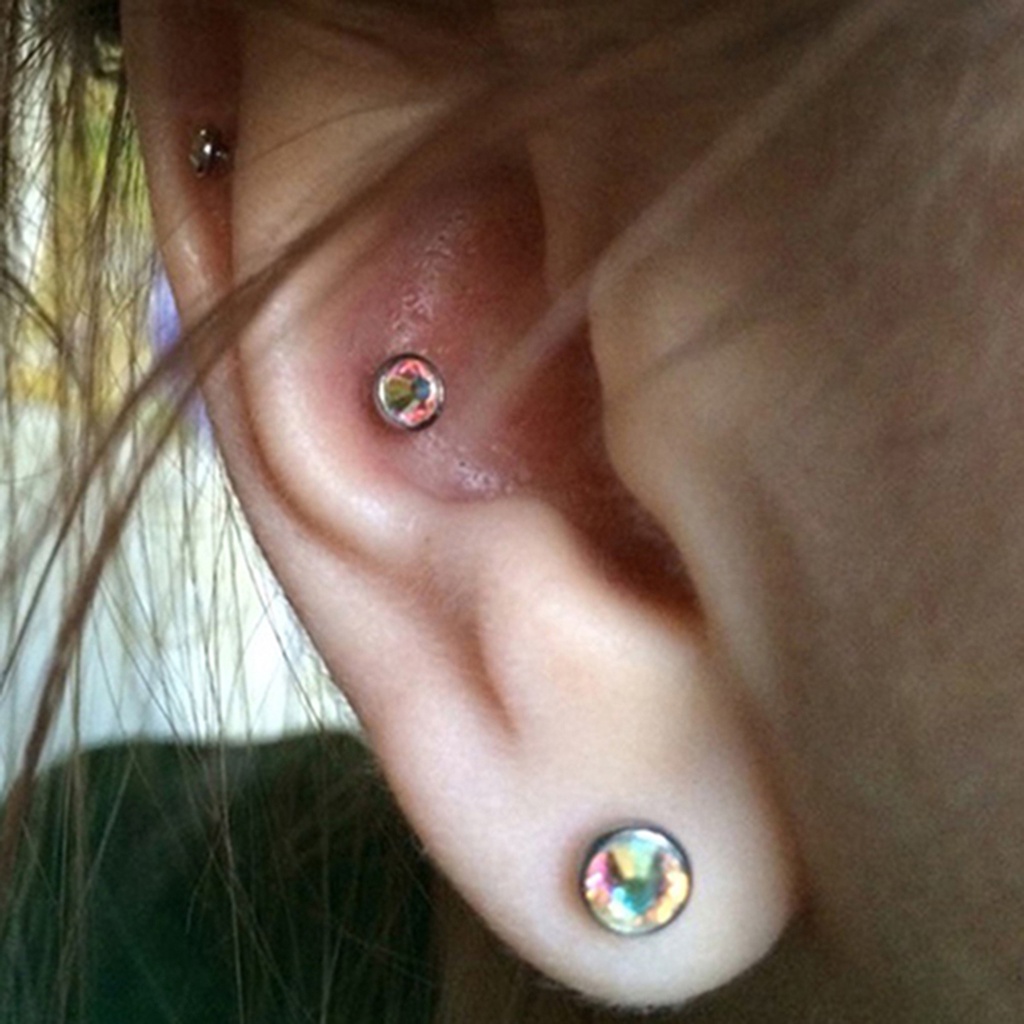 Bộ 3 cái khuyên vành tai đính đá độc đáo