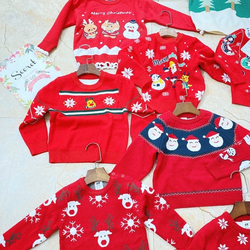 Áo Len Noel, Áo Len Giáng Sinh Cho Bé Gái Size To 110-150(16-30kg)