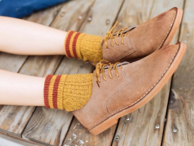 Vớ vintage Harajuku cô gái Nhật cổ cao cotton phối giày oxford retro sinh viên ulzzang converse Hàn Quốc lenvintage