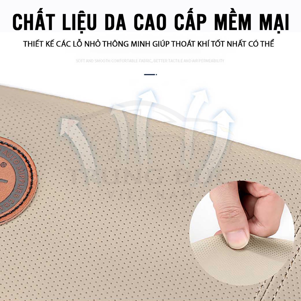 Bộ gối tựa đầu tựa lưng ô tô TRUNGDUCVN chất liệu da bọc cao su non giúp chống đau mỏi cổ - vai gáy