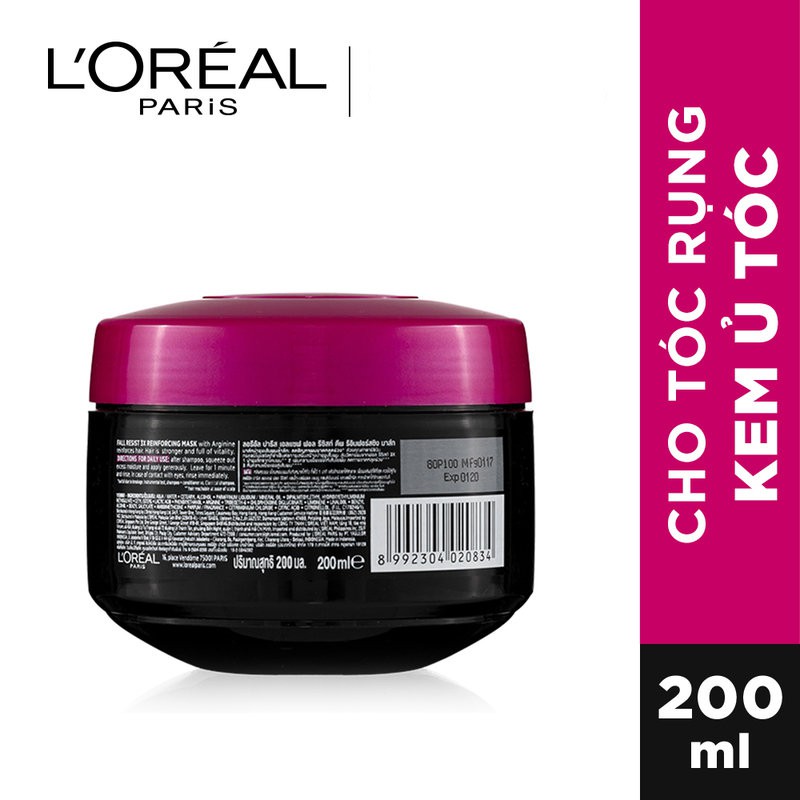 Kem Ủ ngăn gãy rụng tóc L'Oreal Paris Elseve Fall Resist 3X Mask 200ml