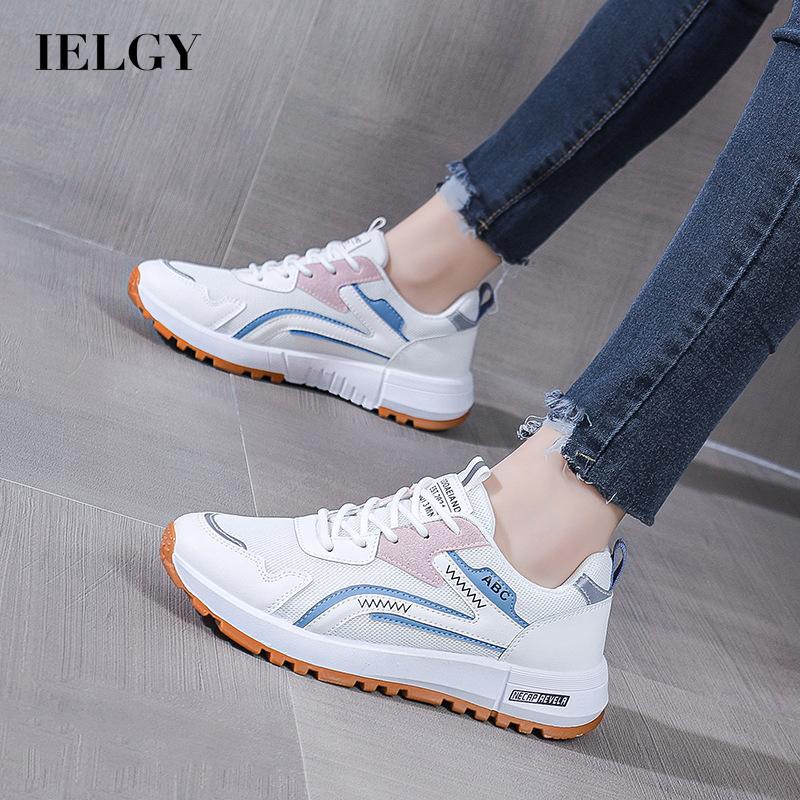 Giày chạy bộ thể thao IELGY cột dây thoáng khí phong cách Hàn Quốc dành cho nữ
