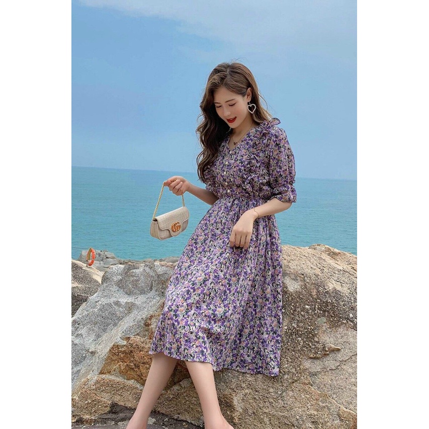 Đầm Maxi Hoa nhí nhiều kiểu xinh xắn cho nàng đi chơi dạo phố