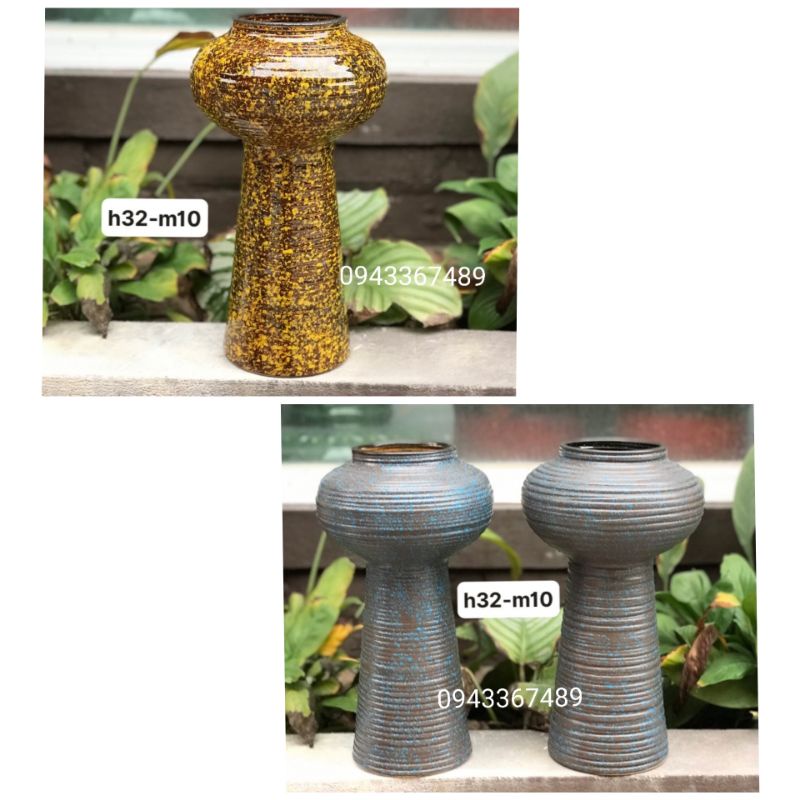 Lọ hoa BÚP BÊ sứ Bát Tràng cao 32cm, ĐK miệng 10cm, men mộc