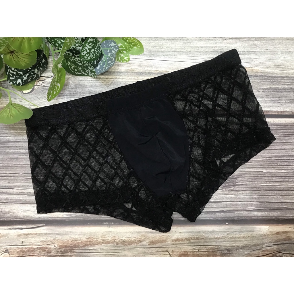 [free ship 50k + che tên đơn hàng] quần lót nam, quần lót boxer lưới caro cao cấp nhiều size (hình chụp tại shop)