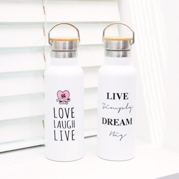 Bình Đựng Nước Tumbler ARTBOX Hàn Quốc Nắp Gỗ Họa Tiết Hình Vẽ Xinh Xắn Dung Tích 500ml