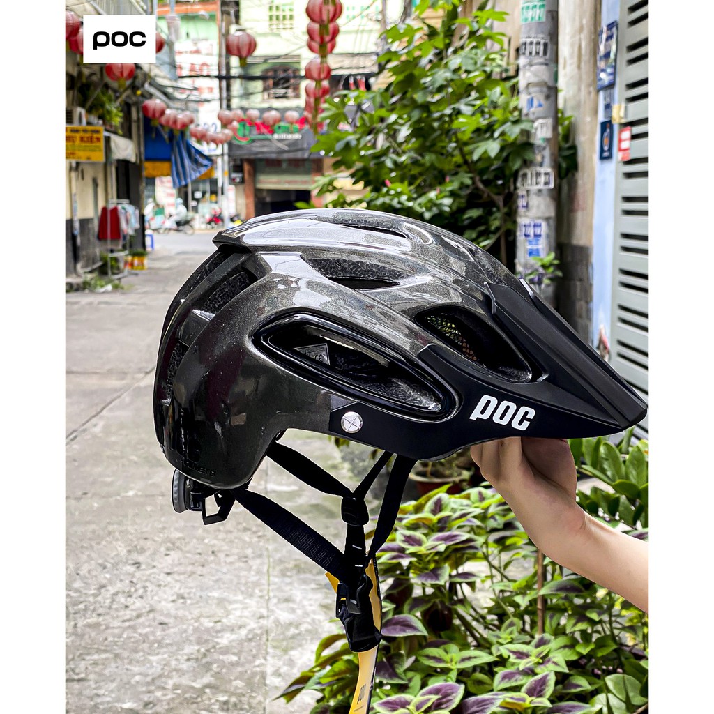 NÓN THỂ THAO POC 07 MÀU XÁM BÓNG KÈM TÚI VÀ HỘP CHÍNH HÃNG