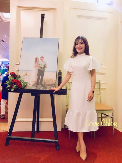 Đầm maxi trắng đuôi cá tay cánh tiên đi biển, đi tiệc / Hàng có sẵn | BigBuy360 - bigbuy360.vn