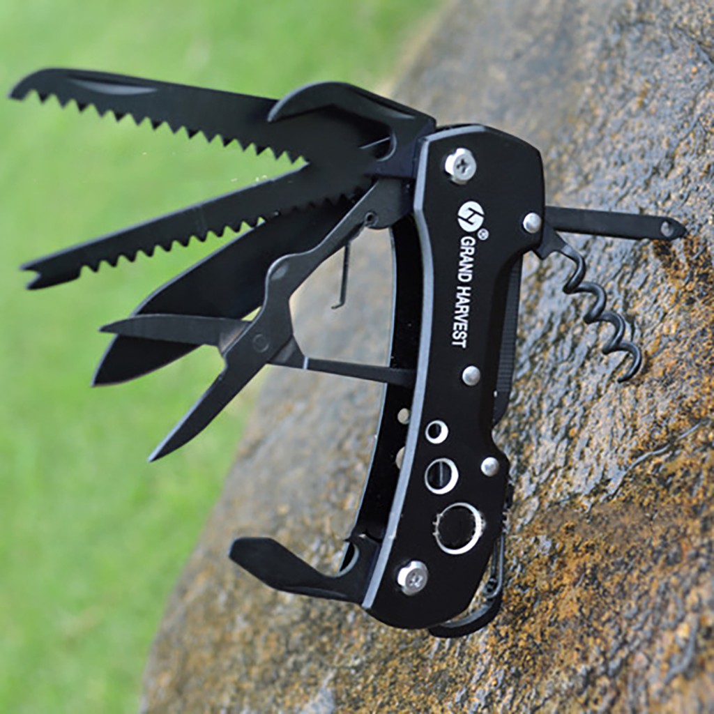 Dụng cụ đa năng đi phượt 11 món C8K thép không gỉ Thụy Sỹ