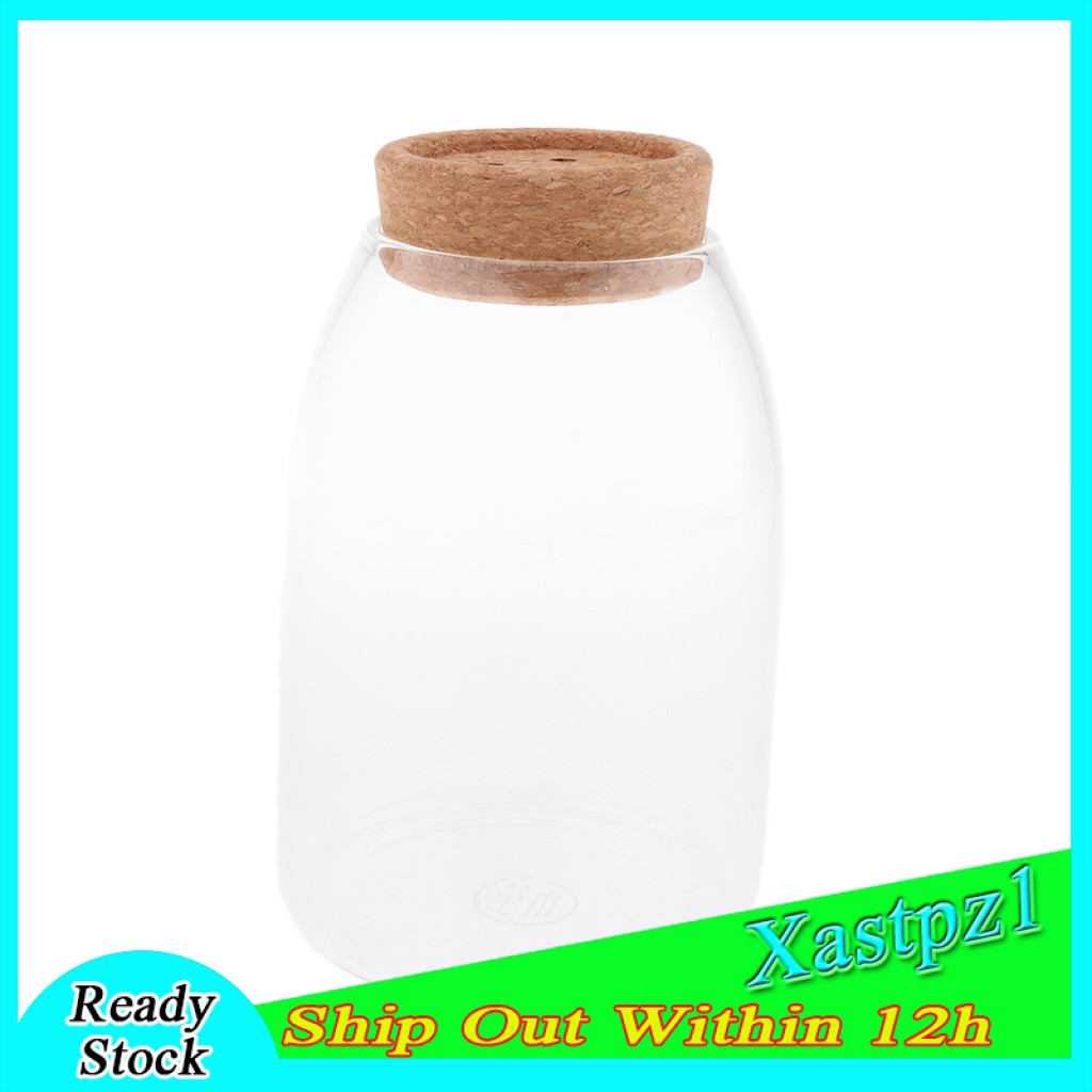 [Ready Stock] Decorative Cork Clear Glass Kitchen Storage Tank Sealed Cans Bottle