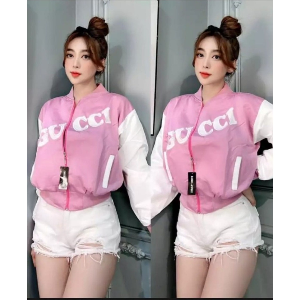 Áo Khoác Dù Dáng Thể Thao Phối Chữ Siu Xinh - Hàng Y Hình