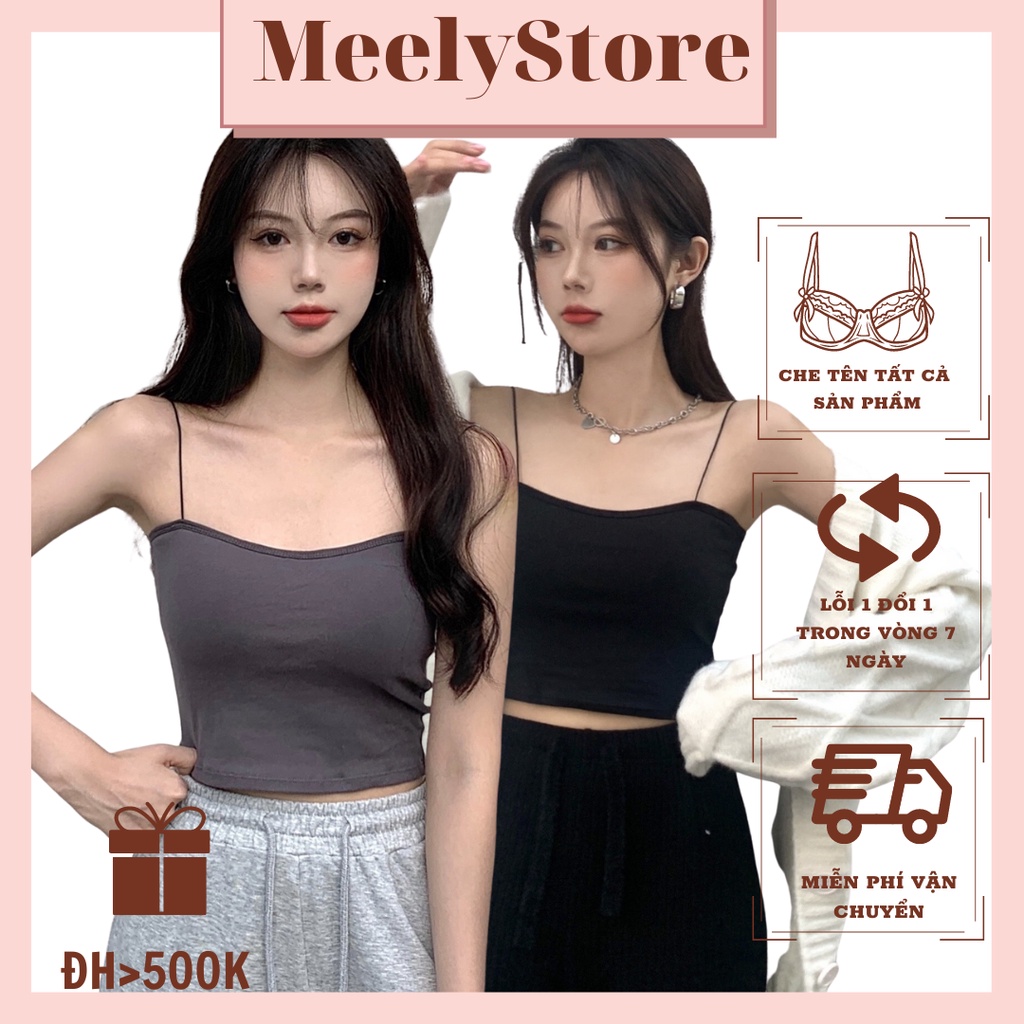 Áo Bra Sợi Bún Dây Mảnh Dáng Lửng Áo 2 Dây Chất Liệu Cotton Co Dãn Dễ Kết Hợp Dễ Phối Đồ - 1862