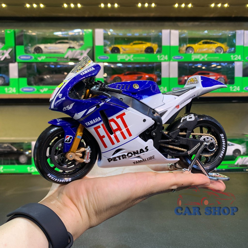 Mô Hình Xe Moto GP YAMAHA FIAT 2009 Tỉ lệ 1:10 Hãng Maisto có ben nâng