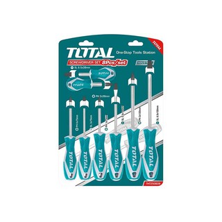 Bộ tuốc nơ vít dẹp và bake 10 chi tiết Total THT250610