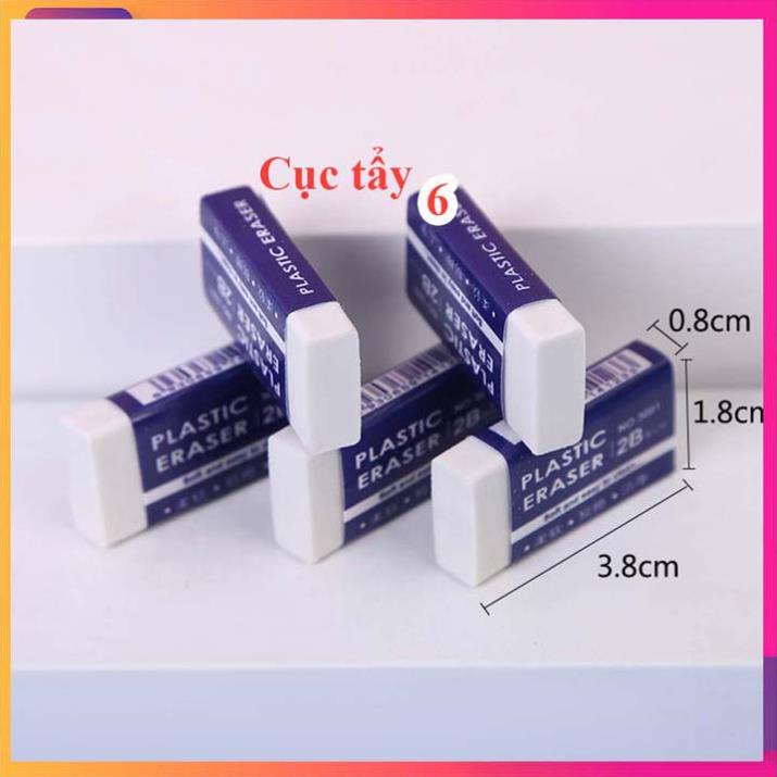 Gom trắng dài 4cm gồm 5 cái -Bút chì Deli 2B XANH DƯƠNG - hàng quảng châu