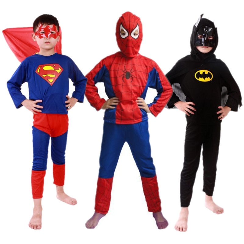 Bộ Đồ Hóa Trang Siêu Anh Hùng Người Nhện / Người Dơi Độc Đáo Cho Bé Dịp Halloween