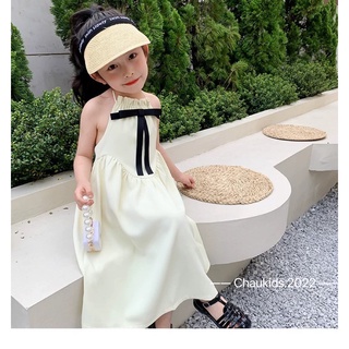 Váy kem hở lưng bé gái