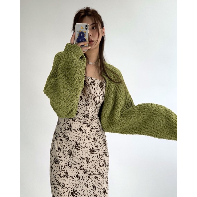 Áo cardigan len nổi dáng croptop chất liệu cao cấp Chaiko Studio