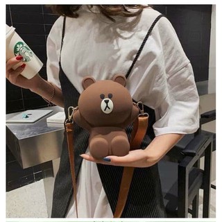 (Hình Thật) Túi Gấu Brown Silicon Đeo Vai Cực Cute