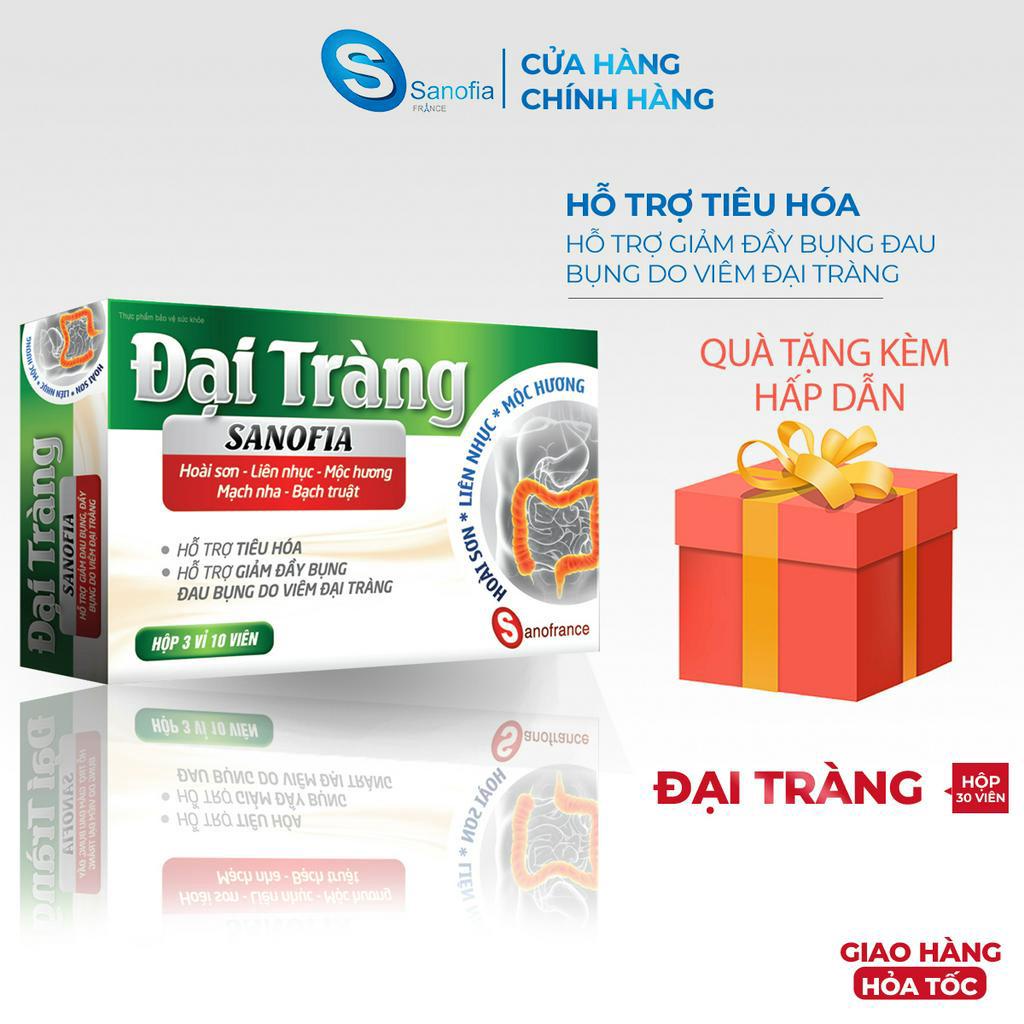 Đại tràng Sanofia hỗ trợ giảm các triệu chứng của viêm đại tràng cấp và mạn tính, hệ vi sinh đường ruột Hộp 30 viên