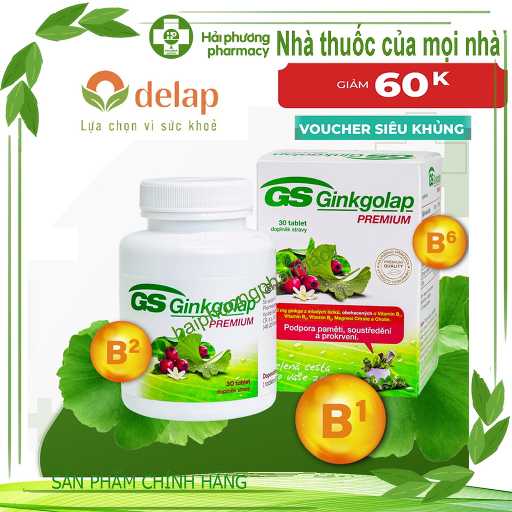 GS Ginkgolap (lọ 30 viên )-viên uống tăng cường não bộ và trí nhớ