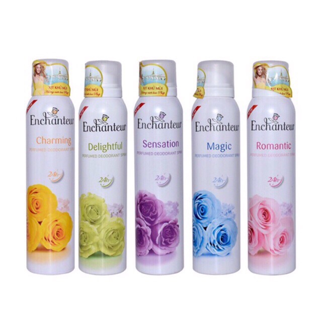 Combo xịt khử mùi Enchanteur 150ml và nước hoa cùng loại 10ml