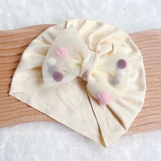 Mũ Turban Cho Bé kiểu Nơ Bông Đáng Yêu Cho Bé Gái