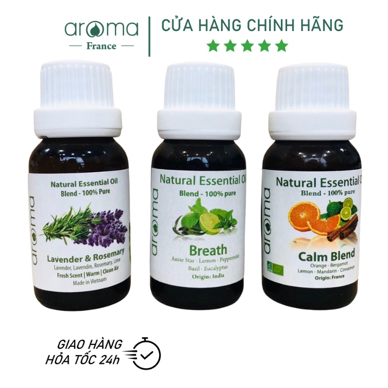 Tinh Dầu Xông AROMA Oải Hương &amp; Hương Thảo , Breath , Cam Quế 10ml