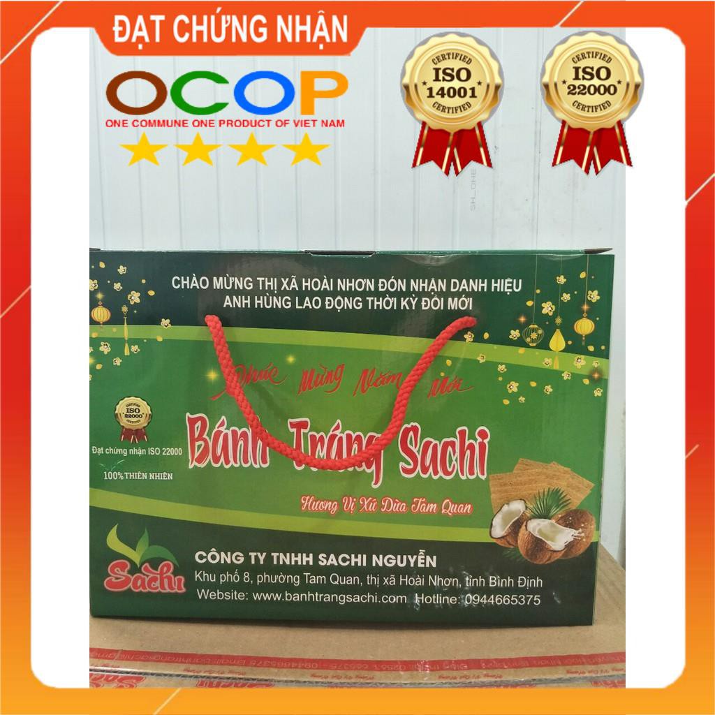 Hộp bánh tráng  gạo mè Sachi 10 Gói