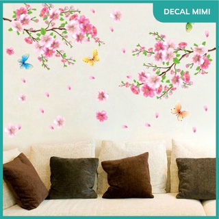 Decal dán tường mẫu hoa đào kích thước sau dán 1m5*1m2