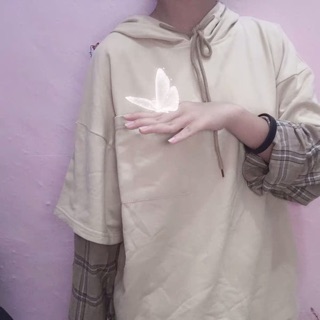 [ Sẵn Vàng L ] Áo Nỉ Phối Sơ Mi ( Có ảnh thật )