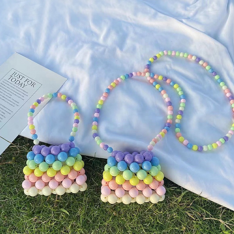 Túi xách tay đính hạt ngọc trai thời trang cho mẹ và bé