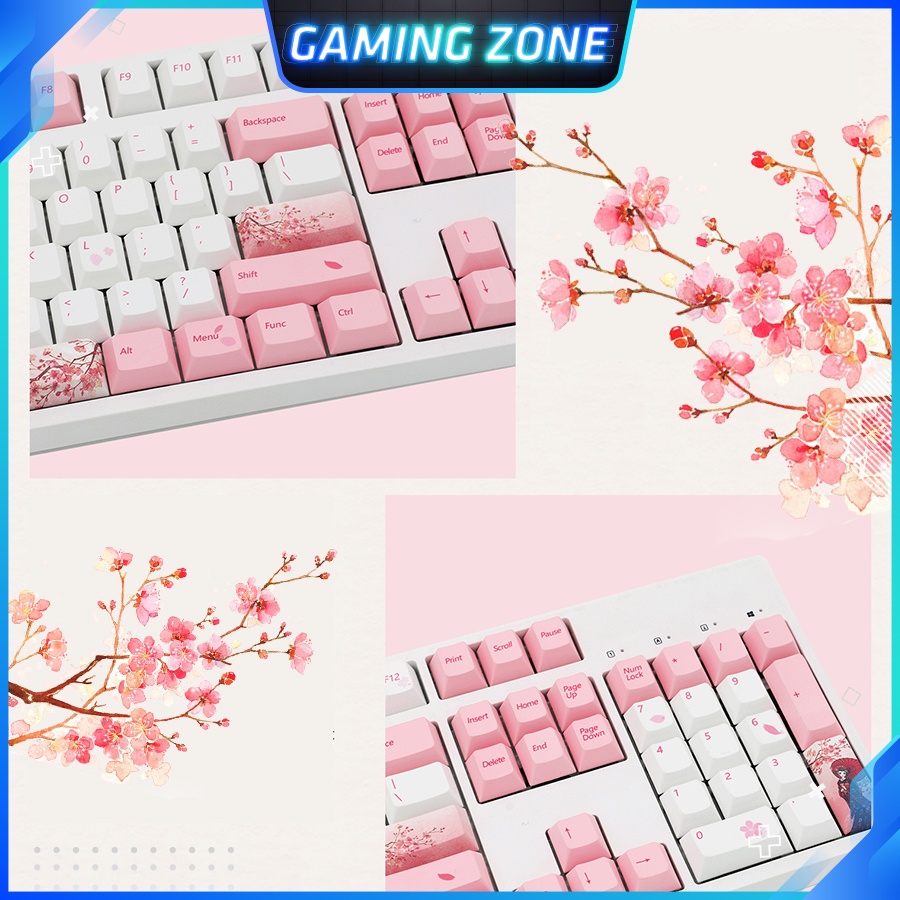 [Mã 252ELSALE hoàn 7% đơn 300K] Keycap bàn phím cơ Sakura Nhật Bản nhựa PBT 110 phím siêu đẹp