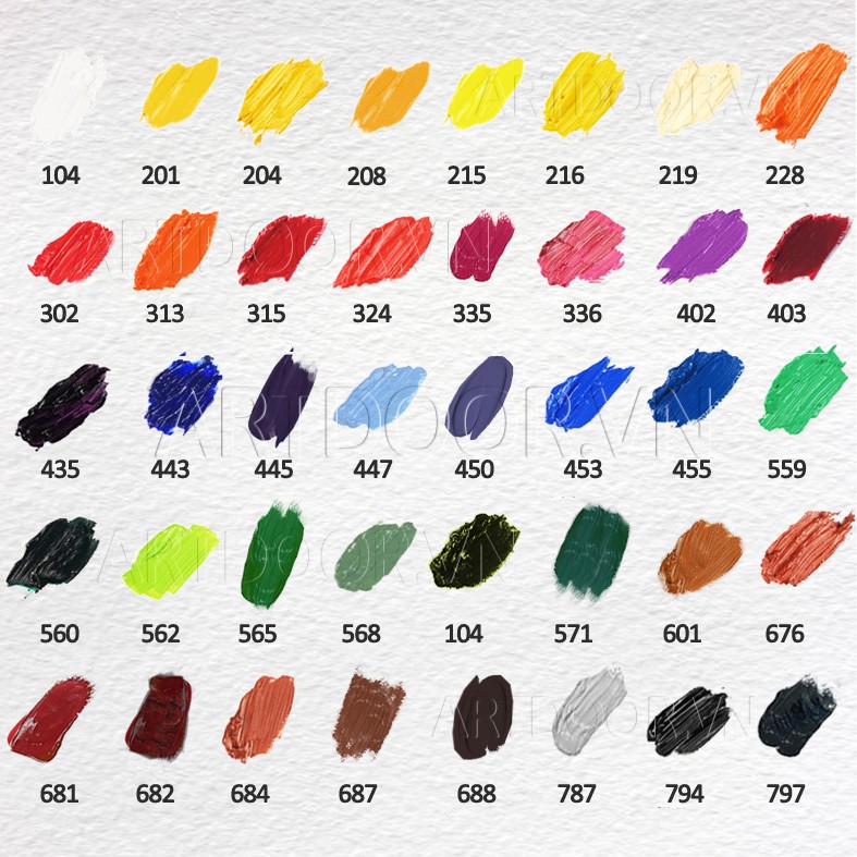 [ARTDOOR] Màu vẽ Sơn dầu MARIE'S dạng tuýp (50ml) bán lẻ (từ 104-435)