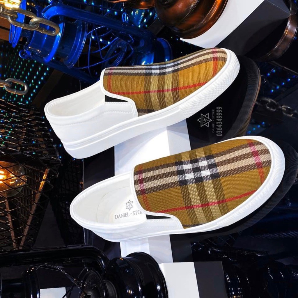 Giày lười mọi nam vải kẻ sọc BB 2 màu cao cấp mới | BigBuy360 - bigbuy360.vn