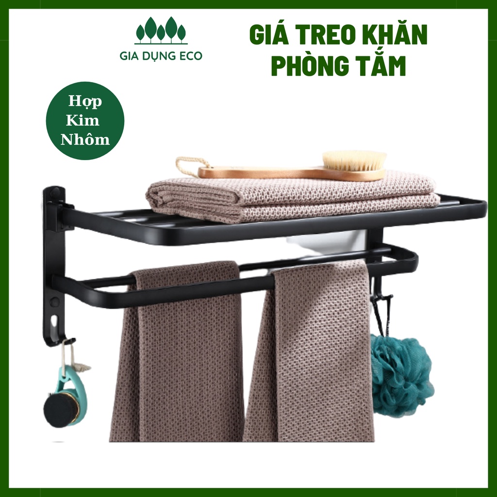 Giá Treo Khăn, Kệ Treo Khăn Nhà Tắm Dán Tường Không Cần Khoan Sơn Tĩnh Điện Phong Cách Bắc Âu 60cm