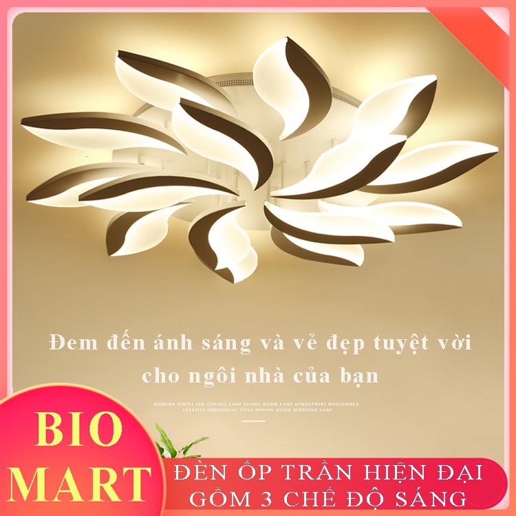 Đèn Ốp Trần Trang Trí – Đèn Âm Trần Trang Trí Phòng Khách, Gồm 3 Chế Độ Ánh Sáng, Có Điều Khiển Từ Xa Tiện Dụng – BIO133