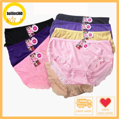 Quần lót nữ cạp cao thông hơi pha ren 6021 xinh xắn; bikini