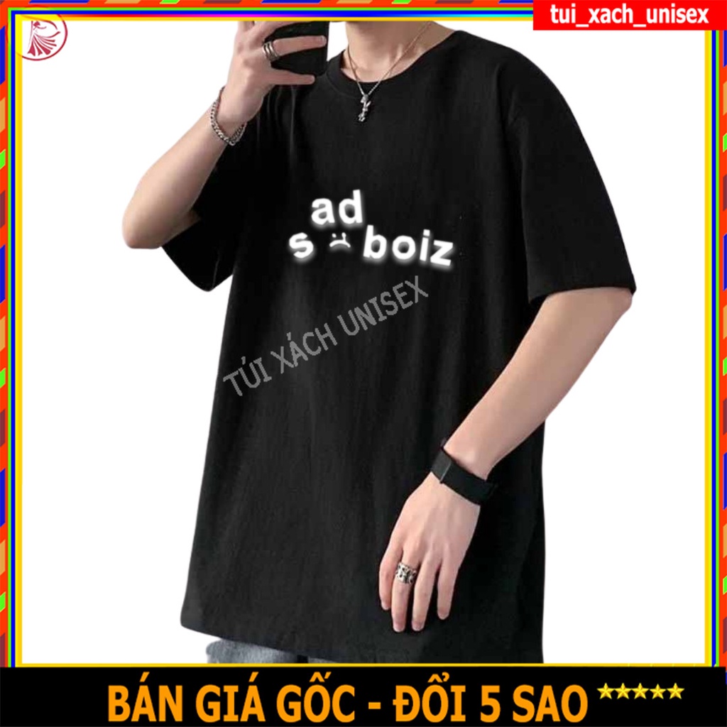 ⚡️ VIDEO + HÌNH THẬT ⚡️ Áo thun phông tay lỡ form rộng Unisex Nam Nữ In Chữ Sadboiz Dạ Quang M01 SL