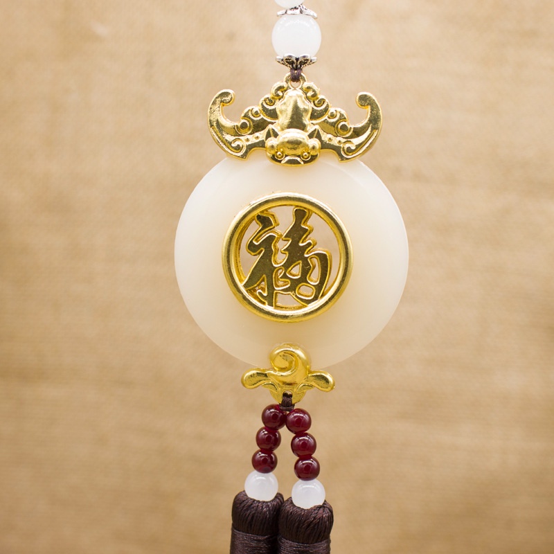 Mặt dây chuyền, ngọc bội, khánh treo xe ô tô hình chữ phúc, Phụ kiện xe hơi giá rẻ