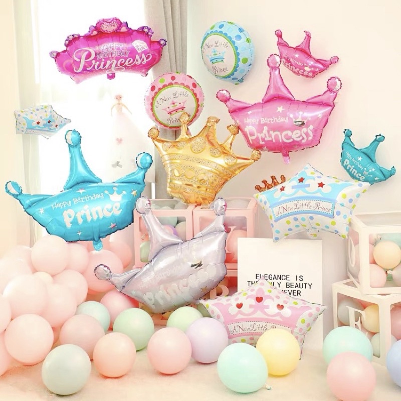 bóng hình vương miệng các màu, nơ hồng size lớn, size nhỏ