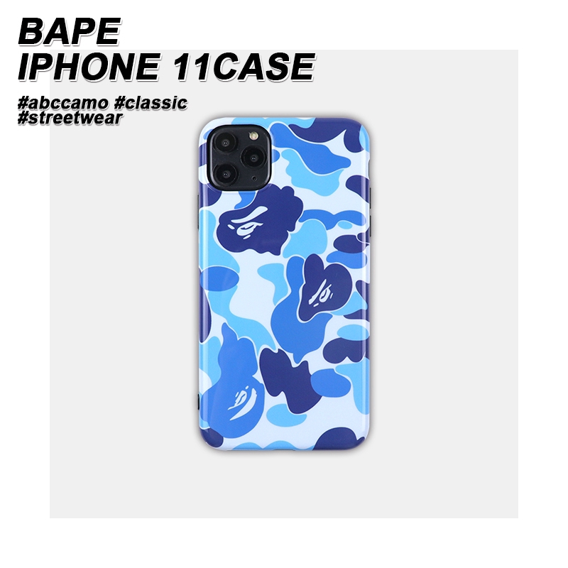 Ốp điện thoại silicon nhám chống sốc in logo BAPE ABC CAMO cho iPhone X Xs Max XR 7 8 SE2 Plus 11 PRO MAX