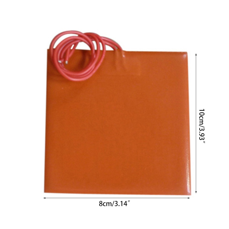 Tấm Nệm Sưởi Ấm Máy In 3D 80x100mm 12V 20W Bằng Silicon Chống Thấm Nước