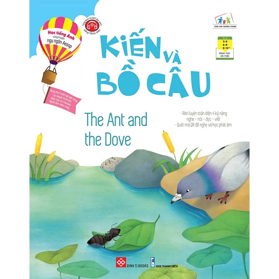 SÁCH - Học tiếng Anh cùng truyện ngụ ngôn Aesop - Kiến và Bồ câu - The Ant and the Dove