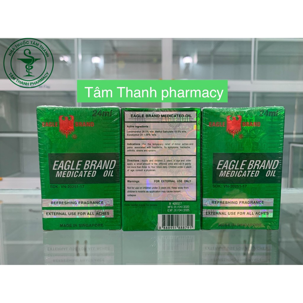 Dầu Eagle brand Singapore ( Dầu gió xanh con ó Singapore) (Chai 24ml)