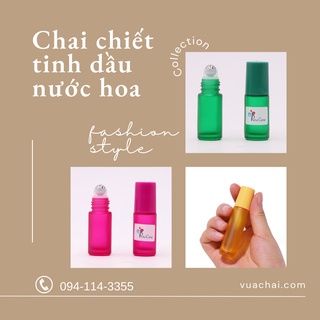 Chai thủy tinh bi lăn màu 5ml 10ml cao cấp chiết nước hoa tinh dầu