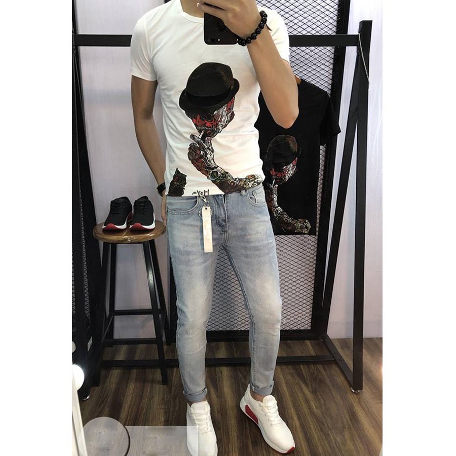 HCM️⚡ Quần Jean Dài, Quần Jean Nam Thêu Logo Màu Xám Dành Cho Nam Và Nữ Mina_fashion