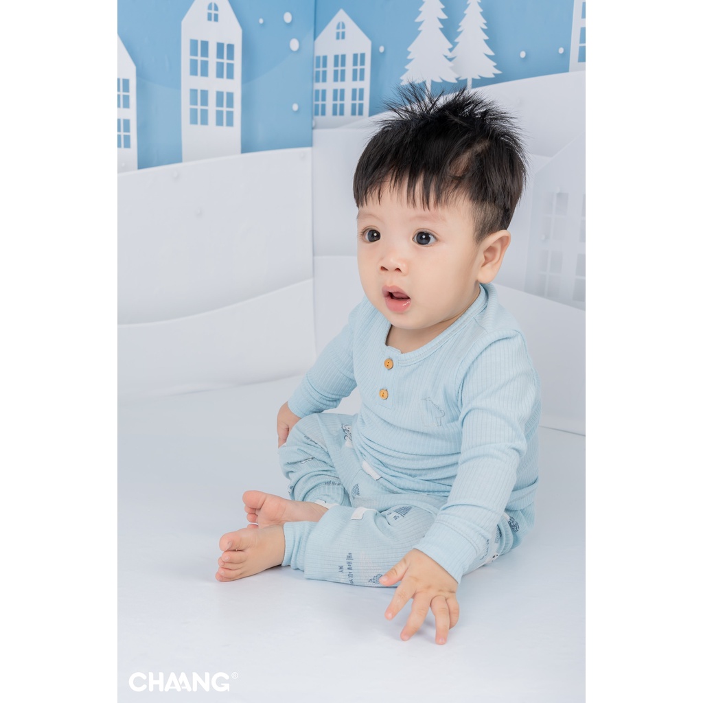 [CHÍNH HÃNG] Bộ áo dài tay bo gân ấm áp họa tiết Northern Chaang