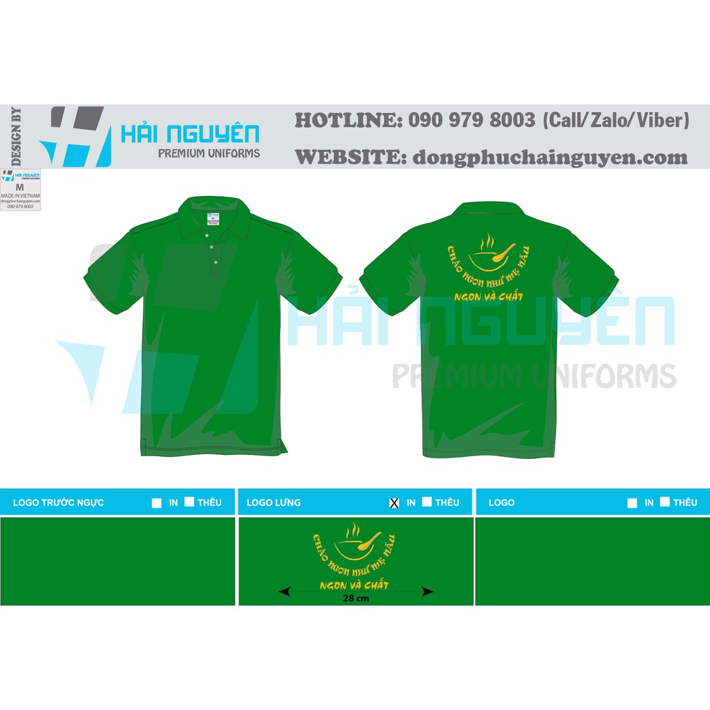 Combo 10 áo thun cá sấu cotton in ấn 1 màu làm đồng phục